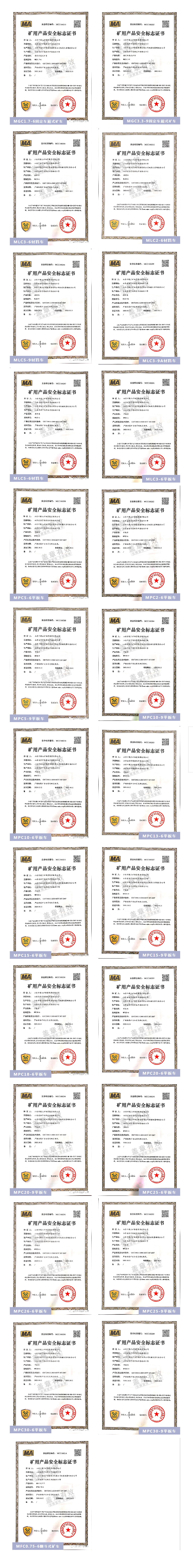 Congratulations To The 25 Mining Products Of Shandong Lvbei For Successfully Passing The Review Of The National Mining Product Safety Mark Center